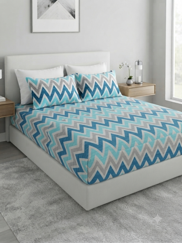 Chevron Elegance Pure Cotton Bedsheet Set