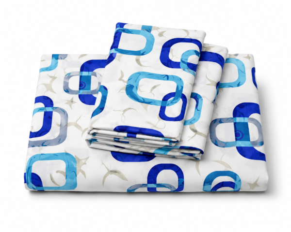 Blue Chain Bedcover Set